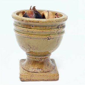 Vase Urn Planter Stone-Look Ceramic Vintage Home Decor 6"